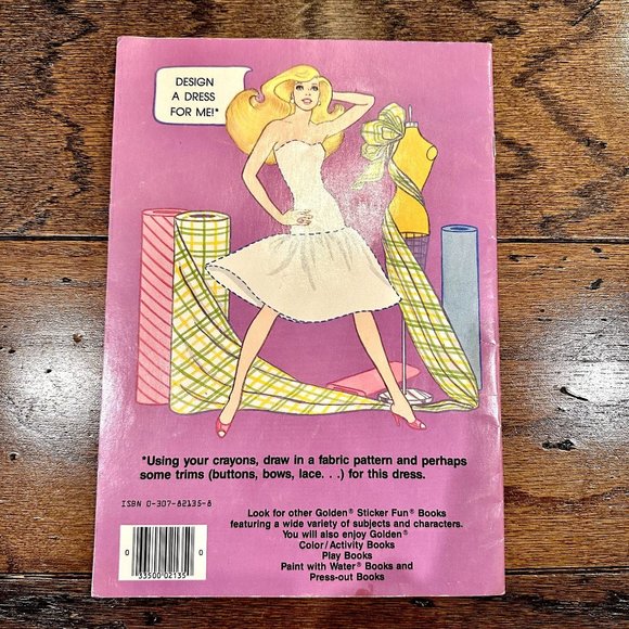 New 80's Vintage Barbie Sticker Fun Fashion Portfolio by Golden Book - Picture 2 of 8